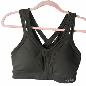 Yvette Power Cross Back Padded Running Bra Green Large 38 ABC